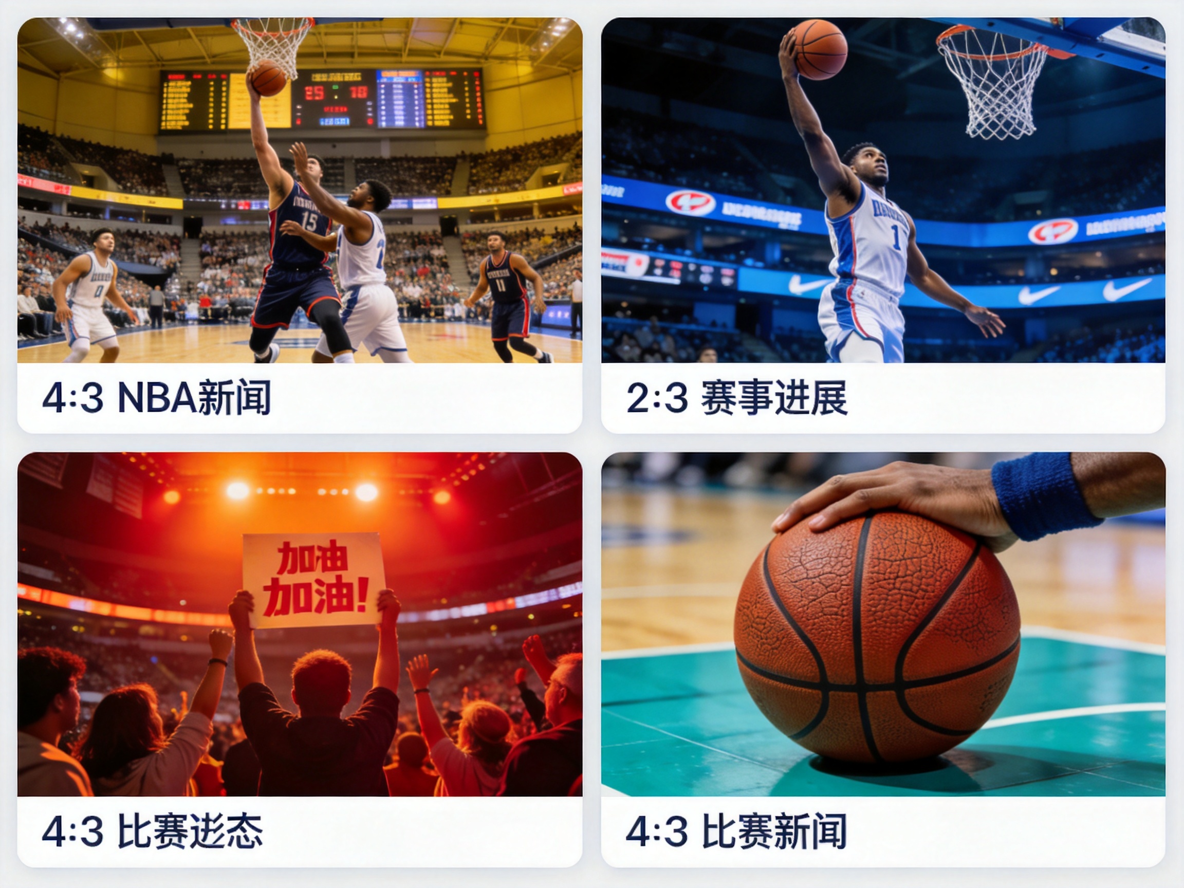 篮球与NBA赛事新闻、比赛进展内容形态板块配图